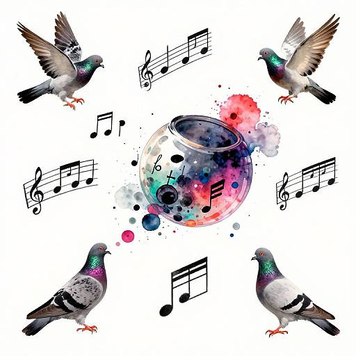 Melodic Pigeons and Floating Inkwells