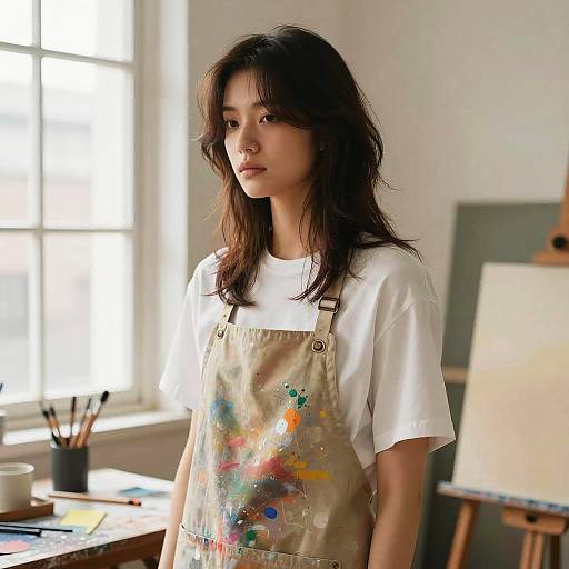 Choppy Layers Hairstyle in Art Studio