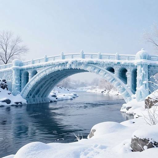 Serene Frozen Archway Bridge Scene