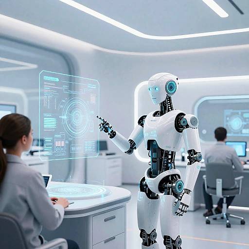 Futuristic Robot in Ultra-Modern Lab