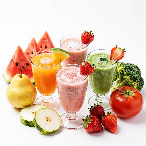 Vibrant Fresh Fruit and Smoothies