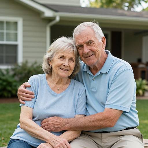 Senior Couple Embracing Outdoors