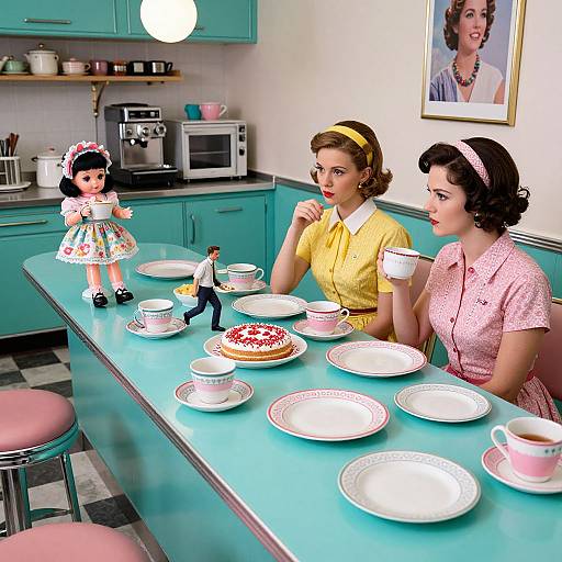 1960s Mod Cafe Vintage Scene