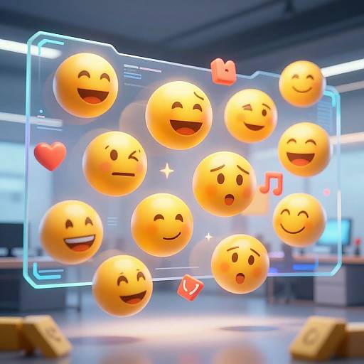 Futuristic AI Emoji Creator Scene