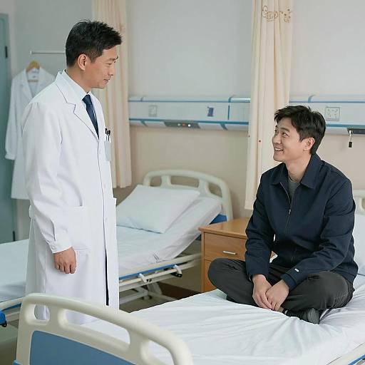 Comforting Hospital Scene with Two Men