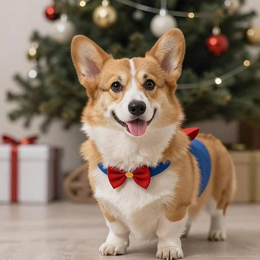 Festive Corgi as Snow White Portrait
