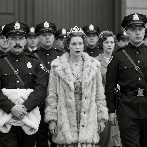 1920s Formal Gathering in Black and White