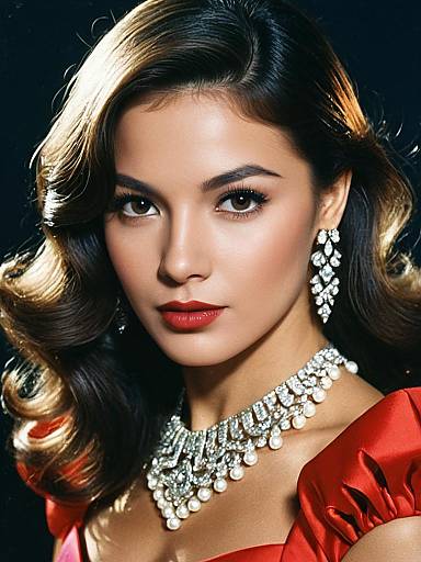 Glamorous Close-up Woman in Mini Ball Gown