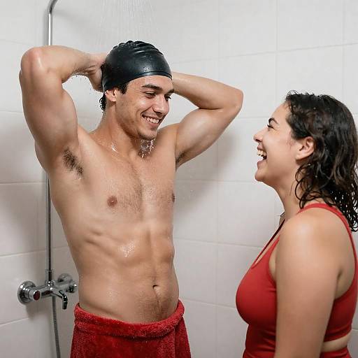 Joyful Shower Moments: Laughter and Water