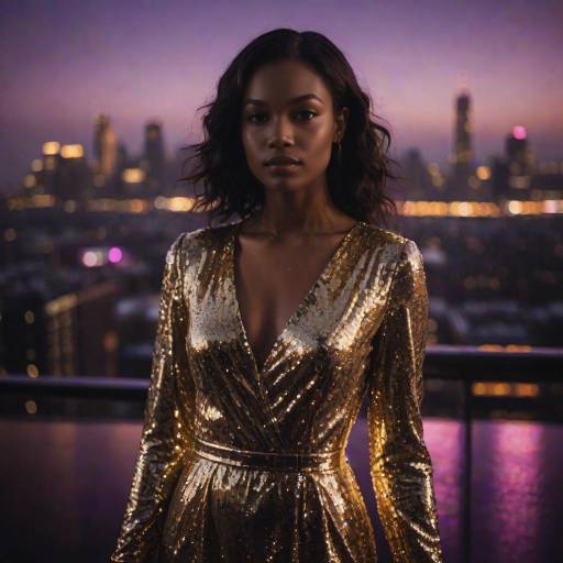 Dramatic City Skyline with Backlit Woman Dramatic City Skyline with Backlit Woman