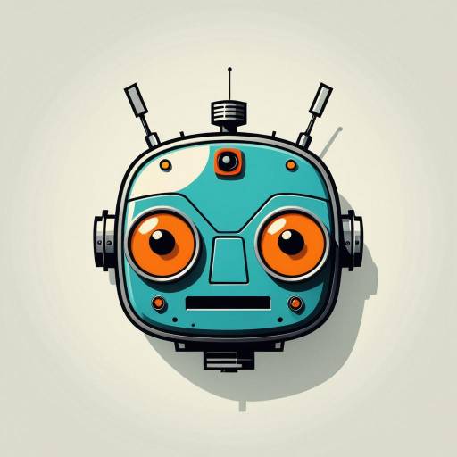 Whimsical Minimalist Robot Face Design