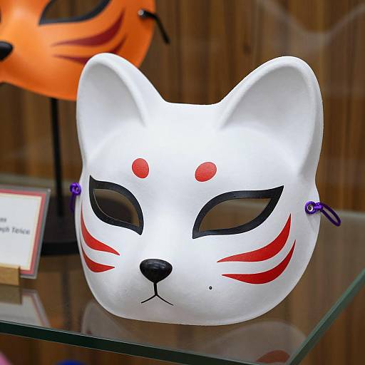 Elegant White Fox Mask Displayed Artfully