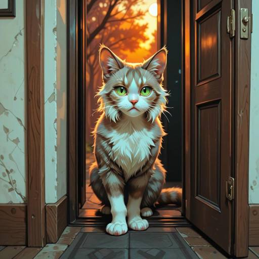 Elegant Northern Forest Cat in Soft Light Elegant Northern Forest Cat in Soft Light