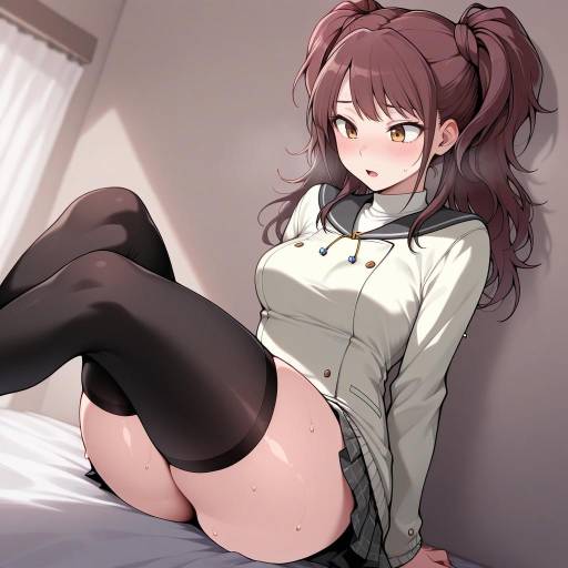 Cute Girl in Thigh Highs Pose
