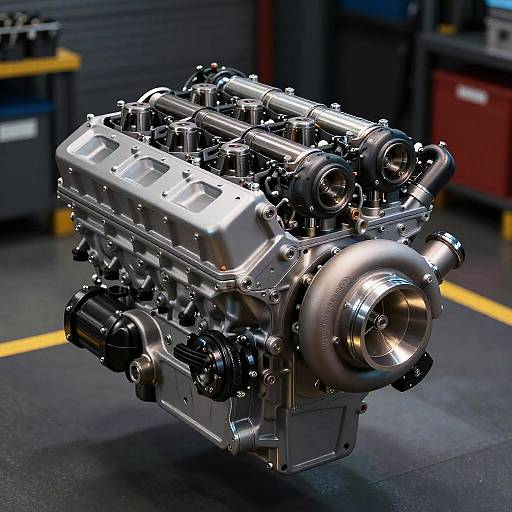 Powerful V20 Engine Technical Illustration