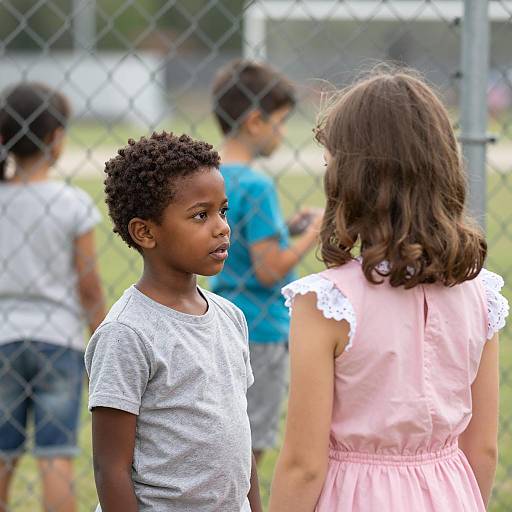Children Connection Through a Fence