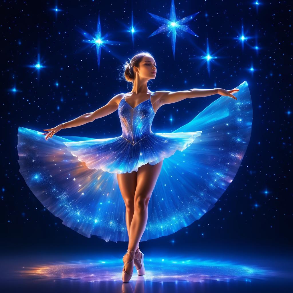 Glass Ballerina in a Starry Galaxy