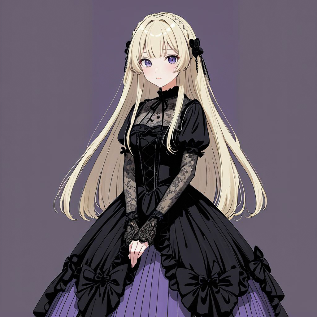 Shy Princess in Gothic Lolita Style