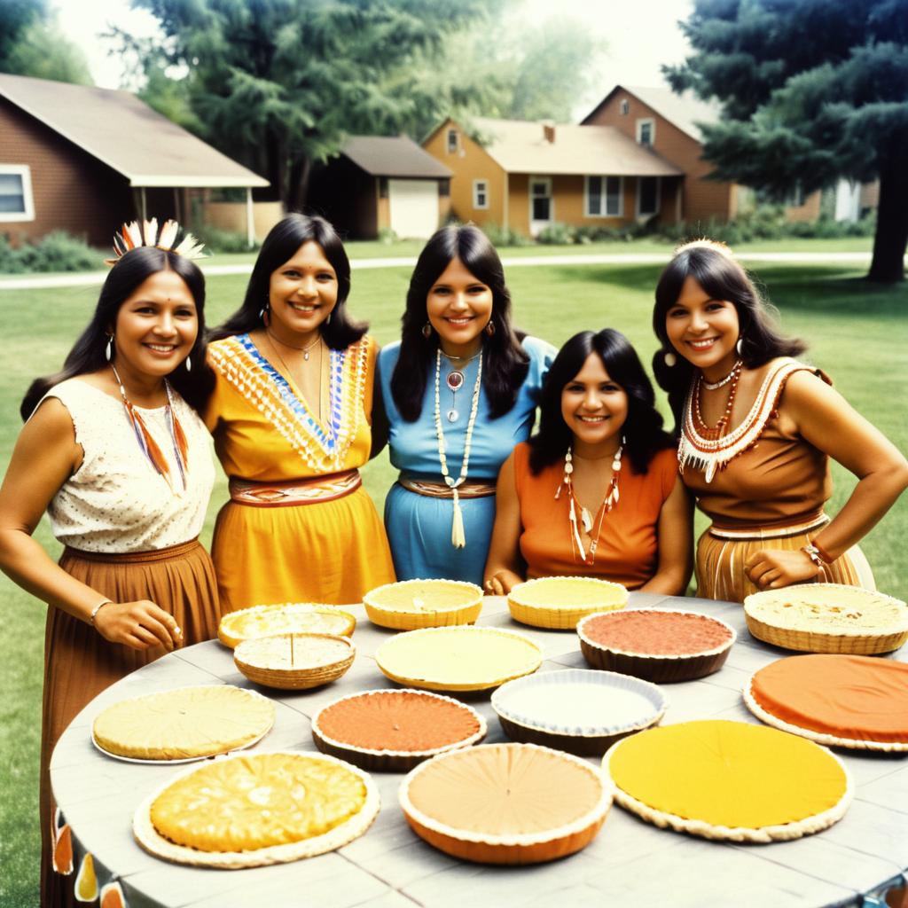 1970s Vintage Native American Women Celebration