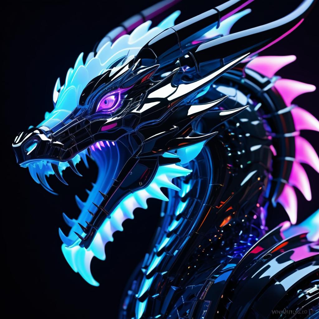 Ultra-Realistic Robotic Dragon Portrait