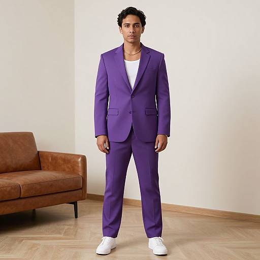 Man in Purple Blow Suit