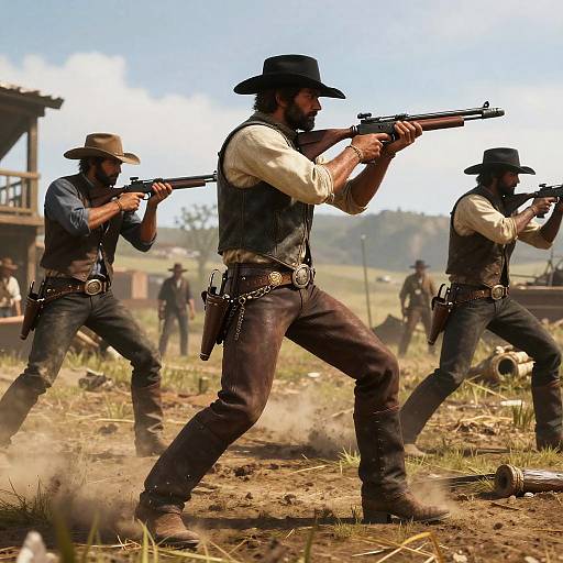 Cowboys in an Intense Shootout