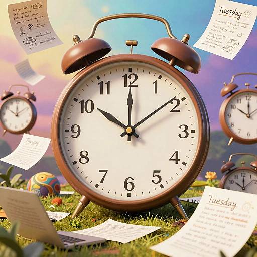 Surreal Tuesday Dreamscape with Clocks