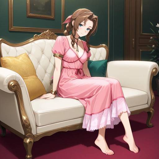Elegant Aerith in Plush Indoor Setting