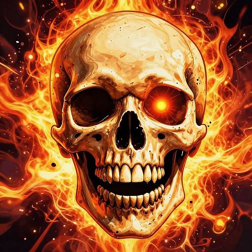 Vibrant Maniacal Skull Explosion