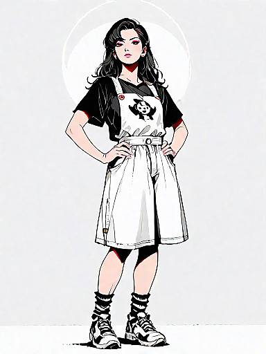 Retro Fashion: Stylish Girl in Dungarees