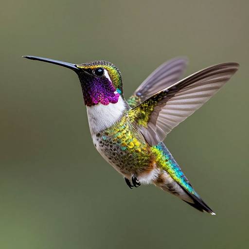 Iridescent Hummingbird in Mosaic Flight
