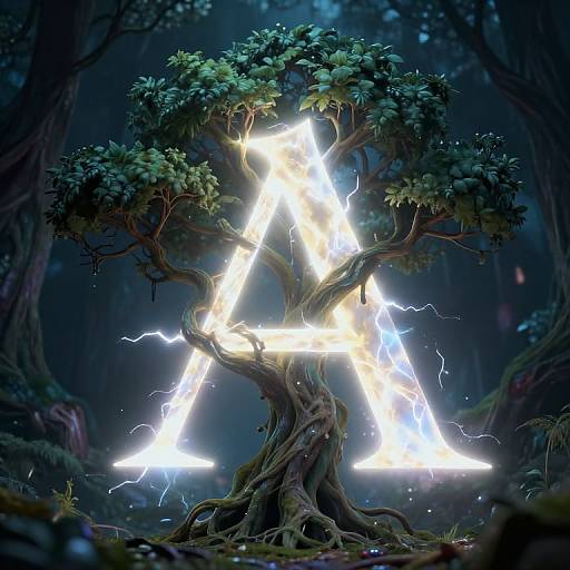 Mystical Lightning Rune with Feywild Tree