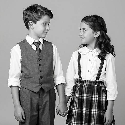 Vintage Black and White Childhood Portrait