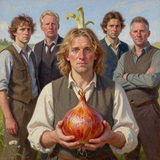 Pastel Oil Painting of Onion Man