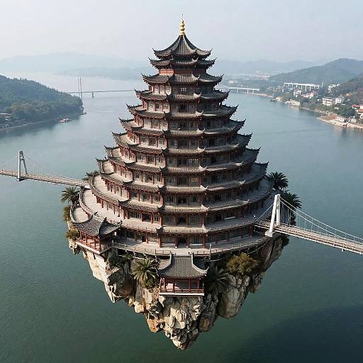 Floating Mountain Citadel Aerial View
