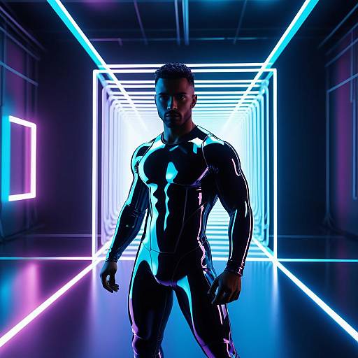 Cyberpunk Titan: 2077 Latino Portrait