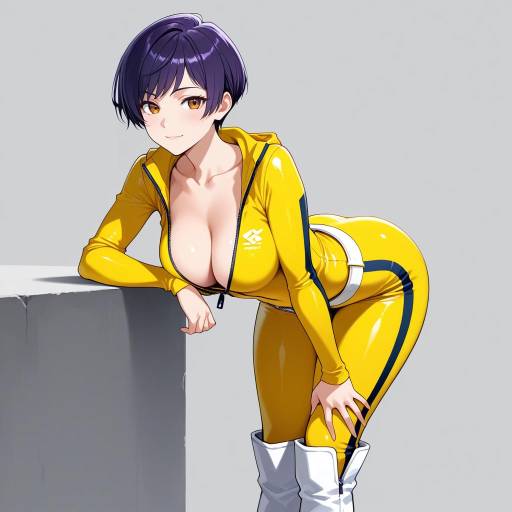 Charming College Student in Yellow Bodysuit Charming College Student in Yellow Bodysuit