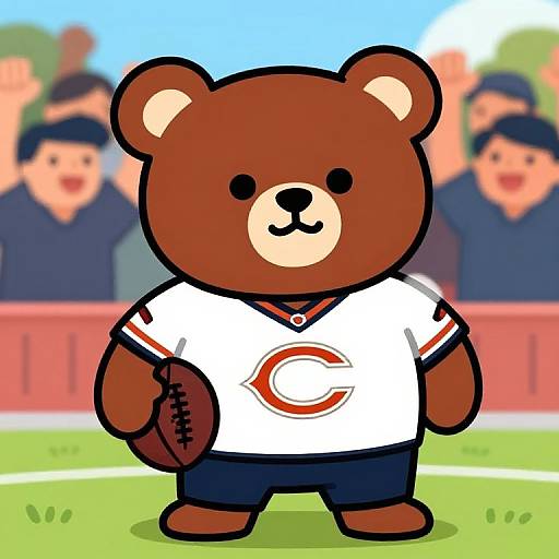 Cute Chicago Bears Cartoon Scene