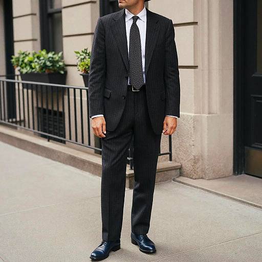 Vintage City Man in Pinstriped Suit