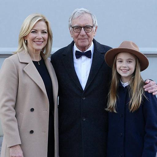 Elderly Man Between Two Generations