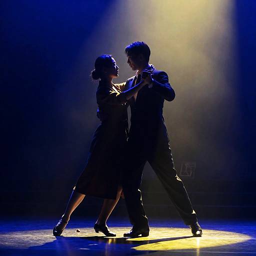 Dramatic Dance on a Dimly Lit Stage