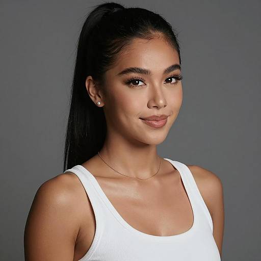 Elegant Asian Woman in Subtle Smile