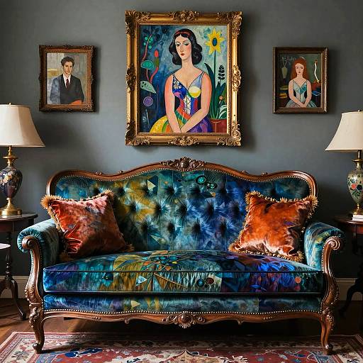 Art Deco Sofa Designs in Vivid Colors