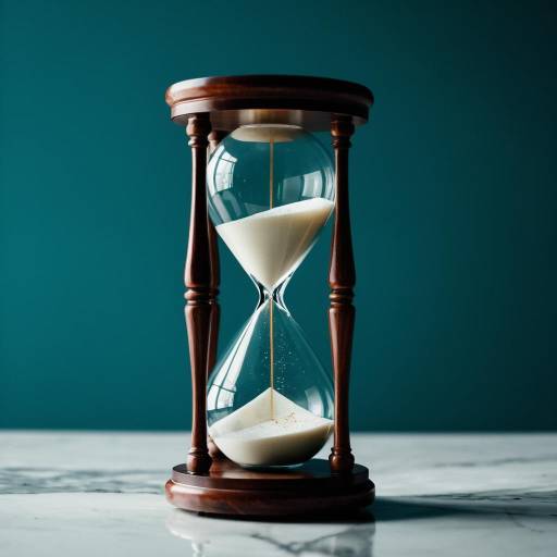 Wooden Hourglass Timer on Marble Surface