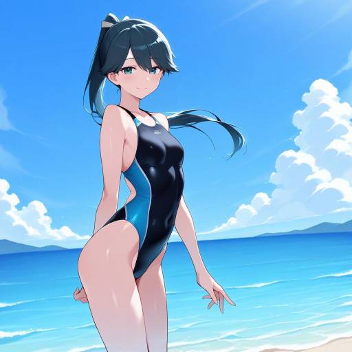 SFW Swimsuit Girl by the Ocean
