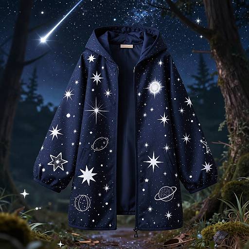 Fantasy Starry Cloak in Magical Forest