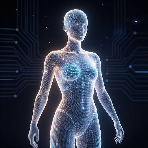 Futuristic Digital AI Human Concept