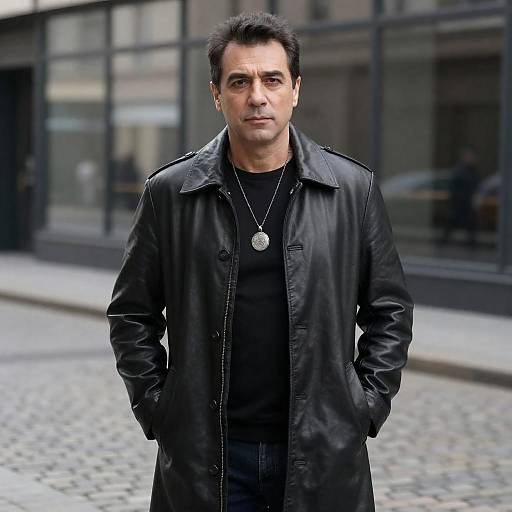 Serious Middle-Aged Man in Urban Setting