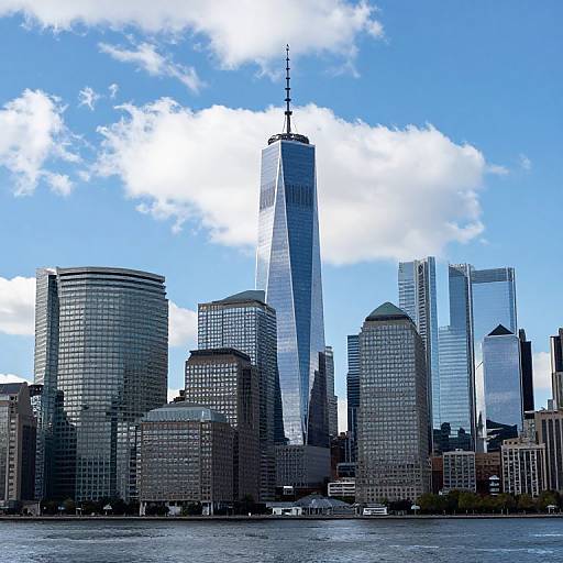 City Skyline with Reflective Skyscrapers