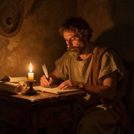 Philosopher's Candlelit Study